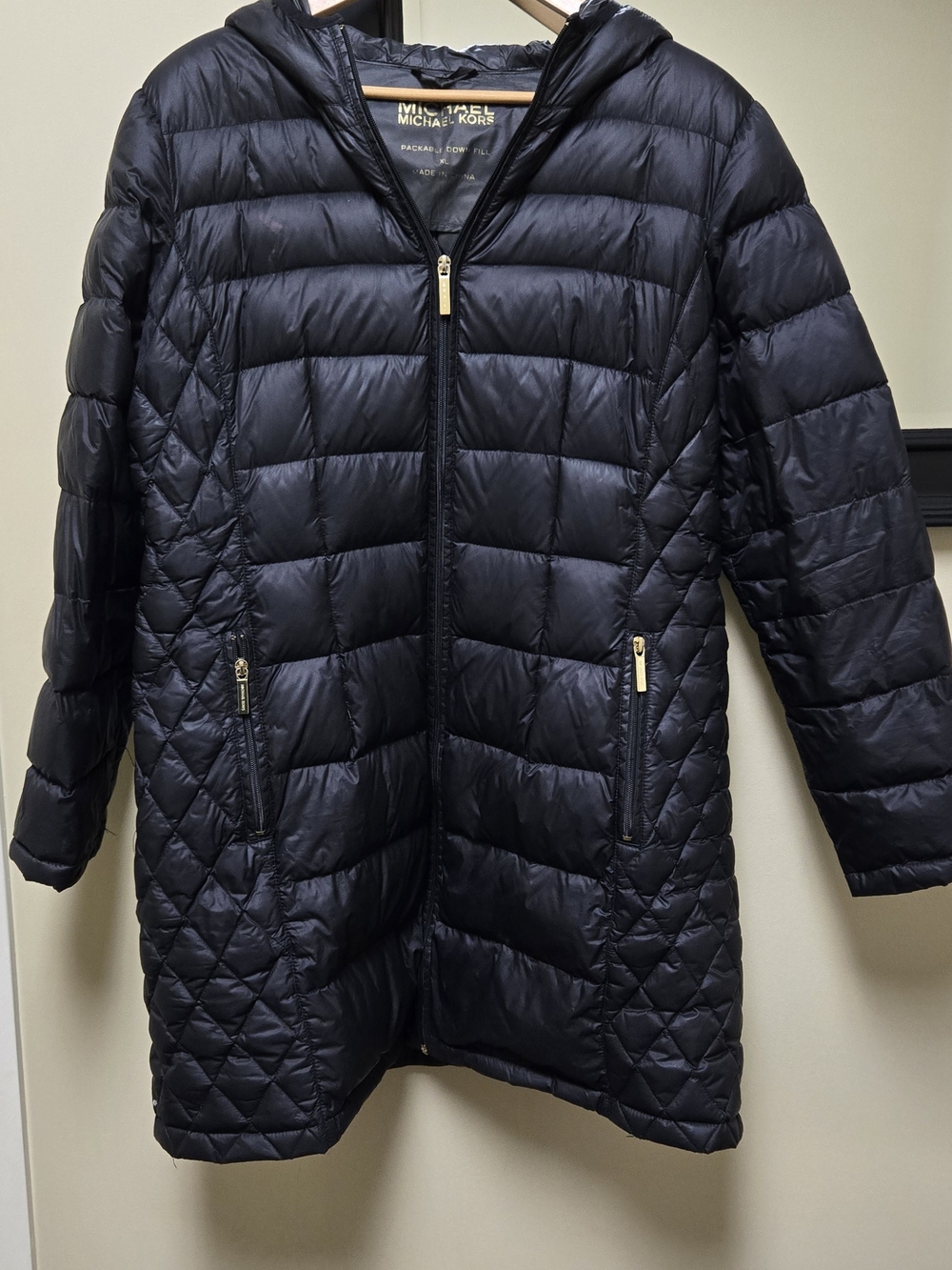 MICHAEL Michael Kors Black Quilted Hooded Puffer Coat